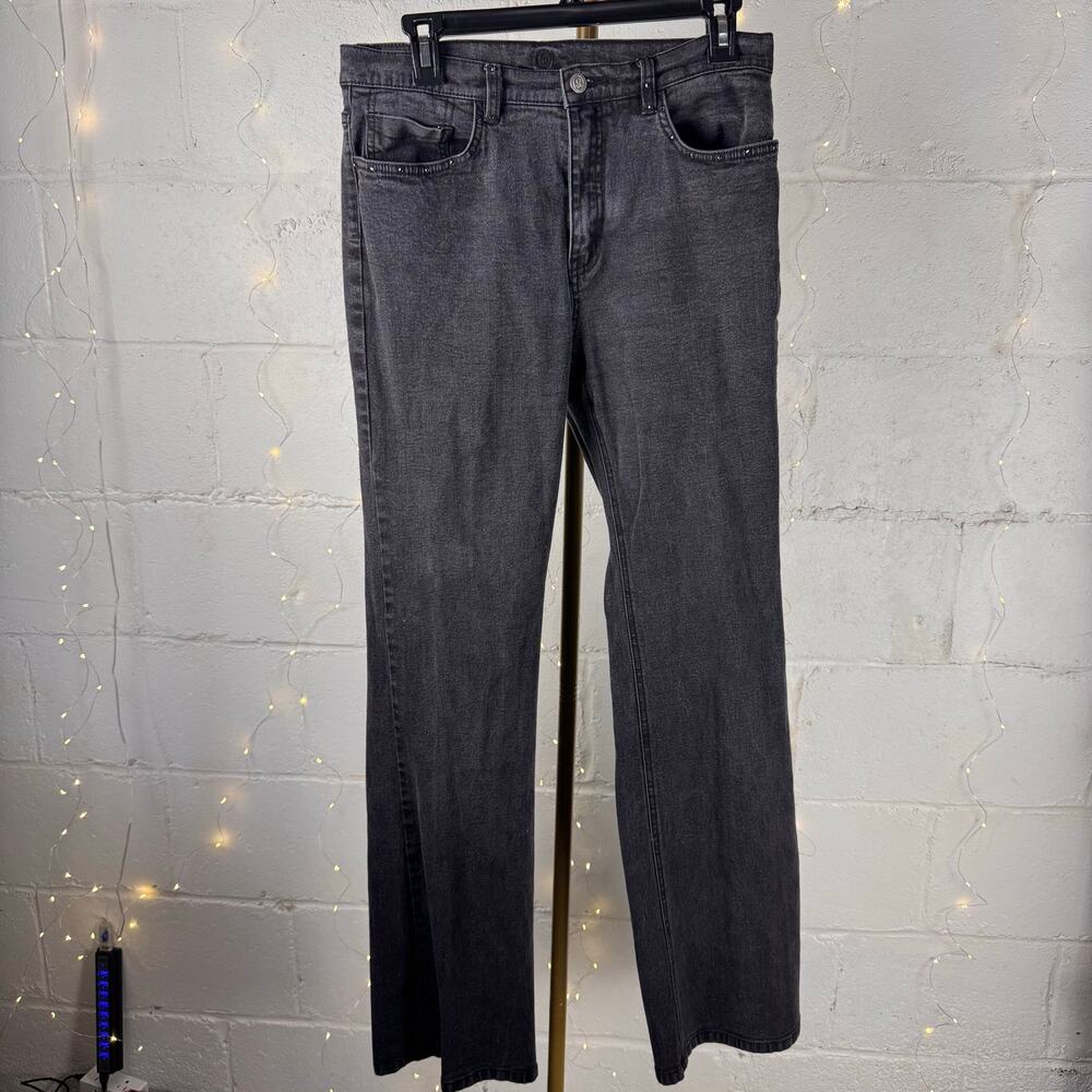 christine alexander women’s size 10 gray rhinestone straight leg stretch jeans